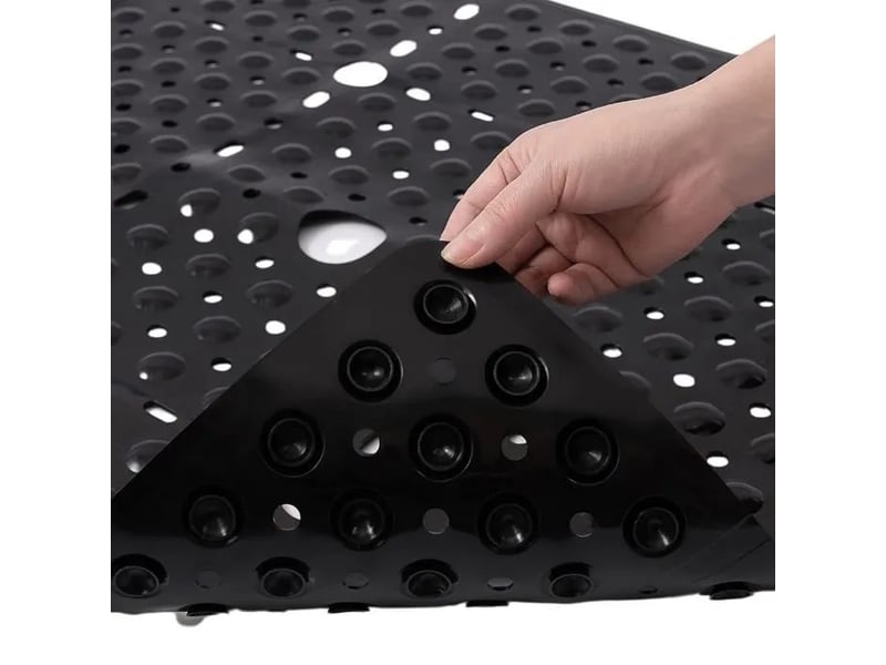  Tapis de douche à ventouses - 69 x 69 cm - bleu  - Conforama C