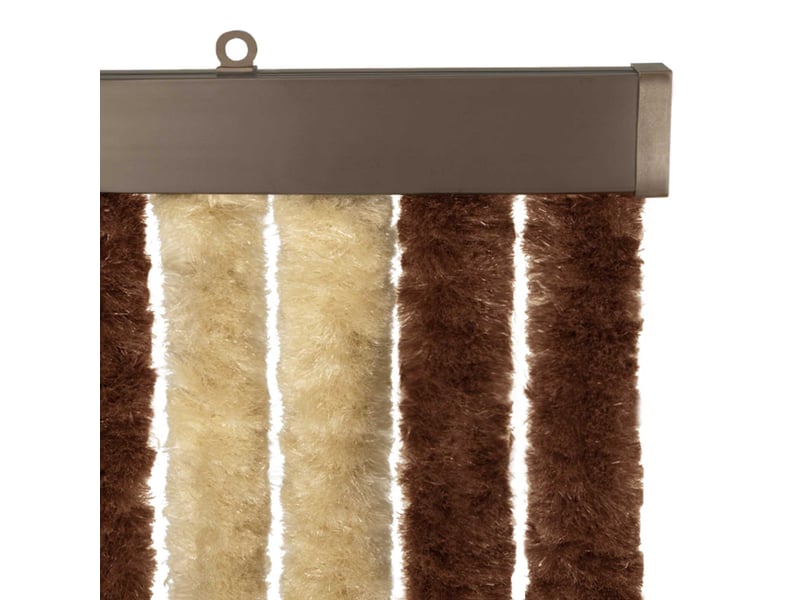  Rideau anti-insectes, moustiquaire en chenille marron et beige 100 x 230 cm cf43468  - Conforama D