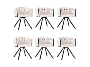 Lot de 4 chaises de salle à manger 72x59x54 cm, en tissu velouté beige, structure métallique, pivotante