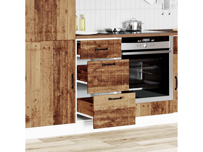  Meuble de rangement, armoire de cuisine lucca vieux bois bois ingénierie shl5296  - Conforama C