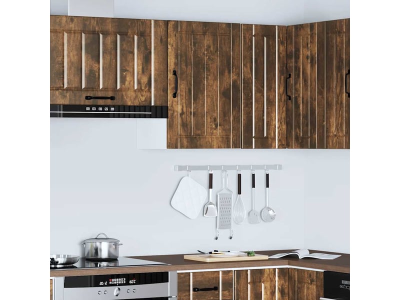  Meuble de rangement, armoire murale de cuisine lucca chêne fumé bois ingénierie shl7846  - Conforama D