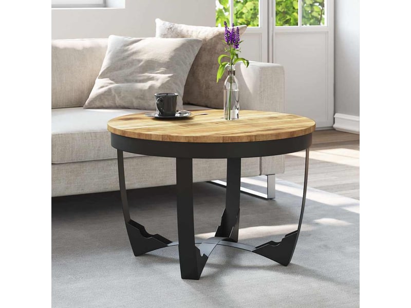  Table basse | table d'appoint salon bois de manguier brut 60x40 cm  - Conforama B