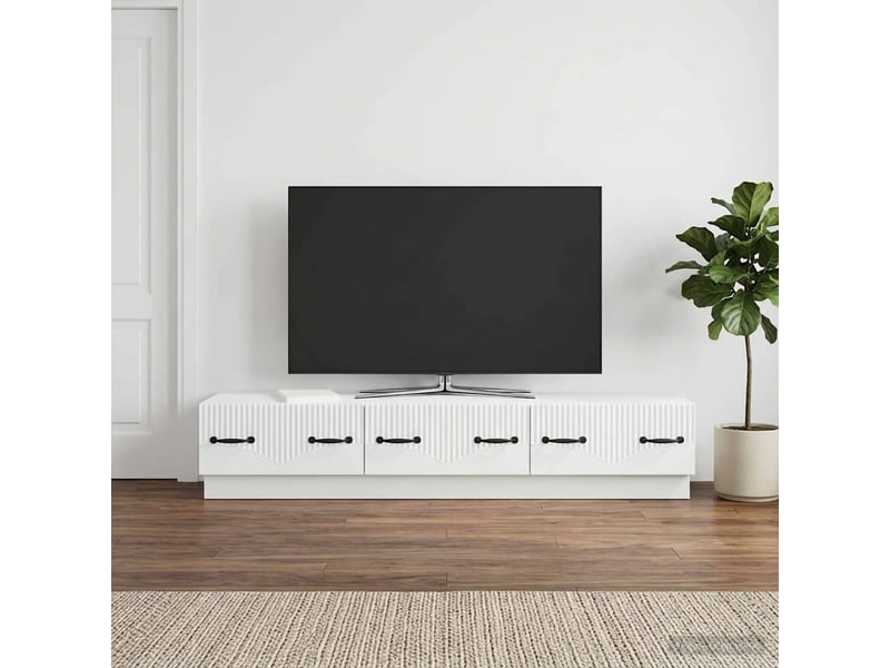  Meuble tv - banc tv - meuble de rangement blanc 147 x 34,5 x 27 cm bois d'ingénierie  - Conforama B