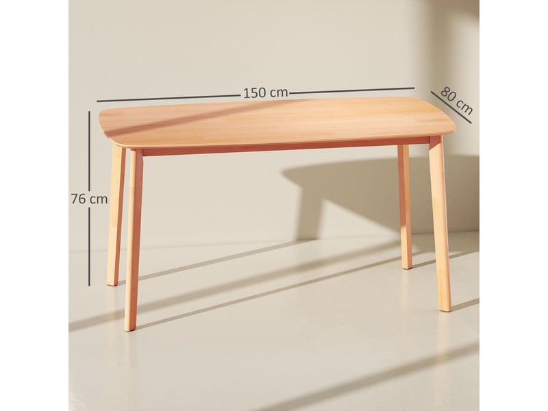  Table à manger rectangulaire 6 personnes bois naturel 150 x 80 x 76 cm  - Conforama C