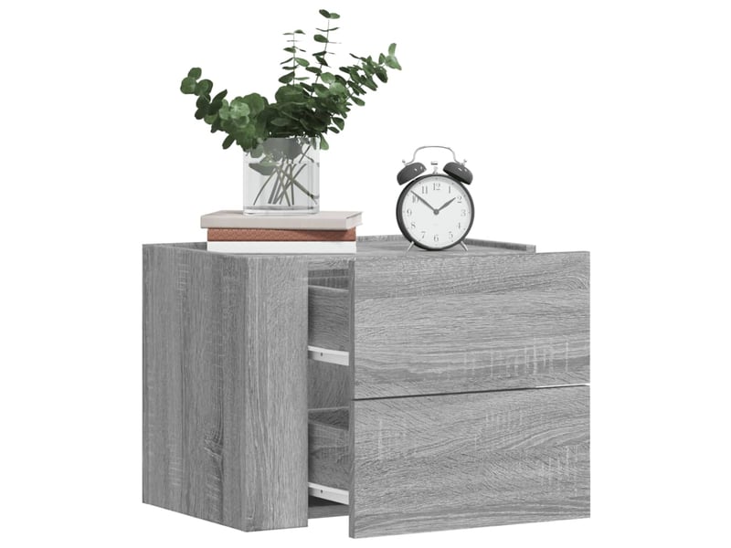  Table de chevet - cabinet de chevet - table de nuit murale sonoma gris 45x30x35 cm  - Conforama B