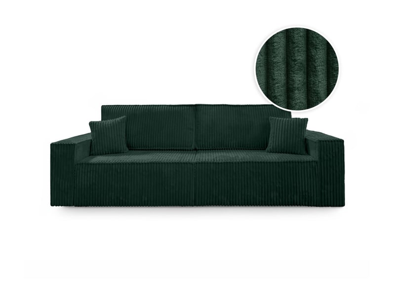 Farah - canapé droit 3 places convertible en velours cotelé épais - Conforama A
