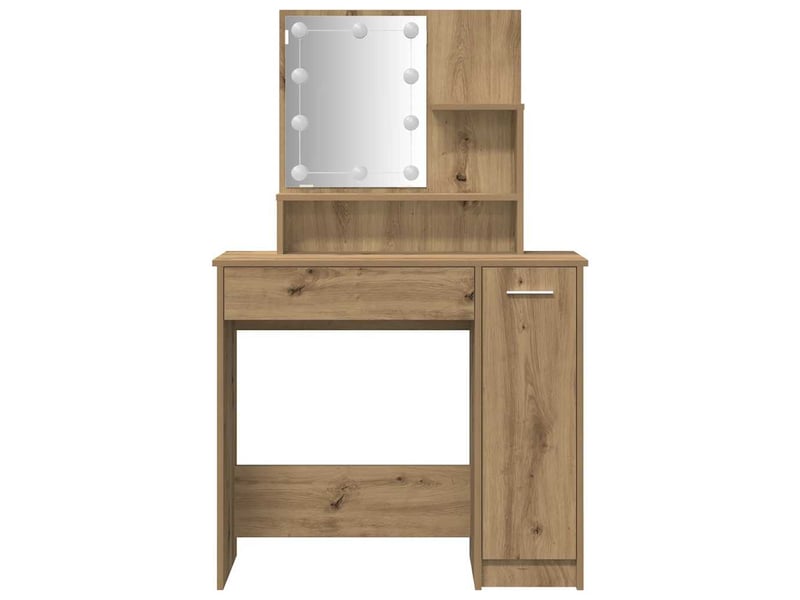  Ensemble de coiffeuse avec led chêne artisanal bois ingénierie shl24833  - Conforama E