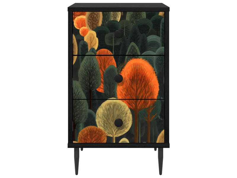  Table de chevet - cabinet de chevet - table de nuit zaandam chêne noir 36 x 33 x 61 cm  - Conforama D