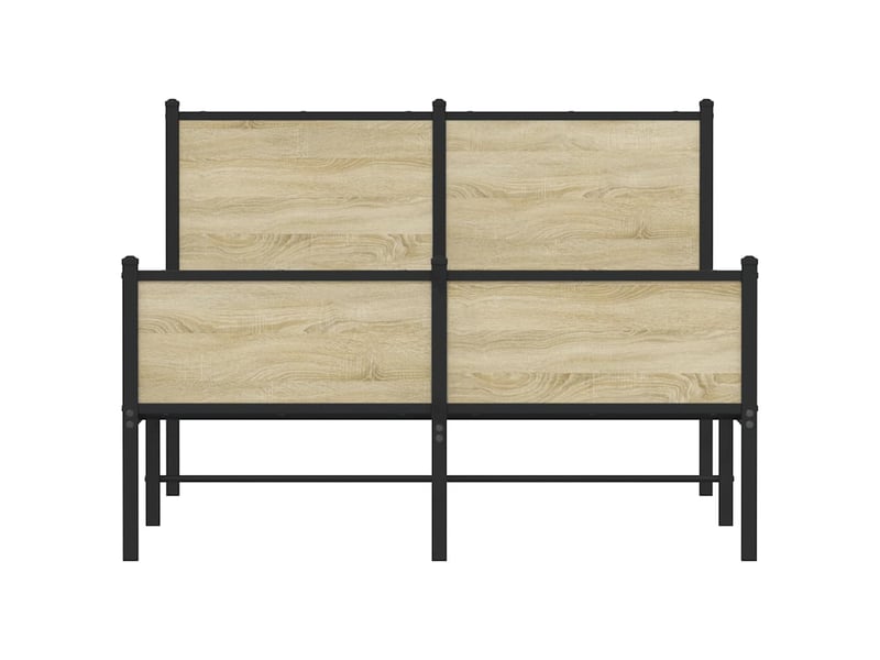  Lit double- lit adulte -  cadre de lit en métal sans matelas chêne sonoma 120x190 cm  - Conforama D