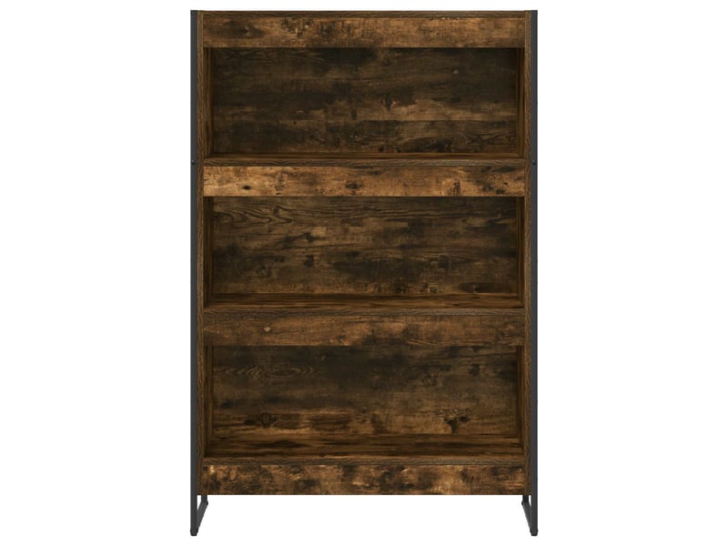  Bibliothèque, armoire à livres 80 x 30 x 121 cm bois d'ingénierie chêne fumé  - Conforama E