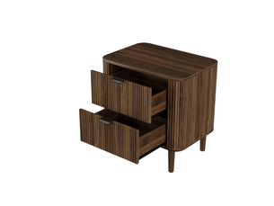 Table de chevet modenvie à 2 tiroirs 57 x 40 x 57 cm mdf noyer foncé