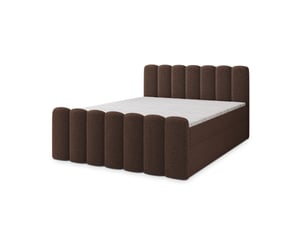 Lit avec rangement 140x200 cm <strong>MASSENO</strong> <strong></strong> coloris marron