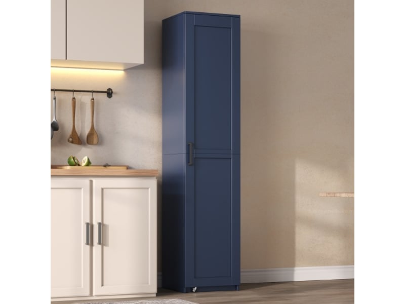  Armoire de rangement haute avec portes et étagères réglables – placard 40x40x183 cm – cuisine, salon, salle à manger  - Conforama B