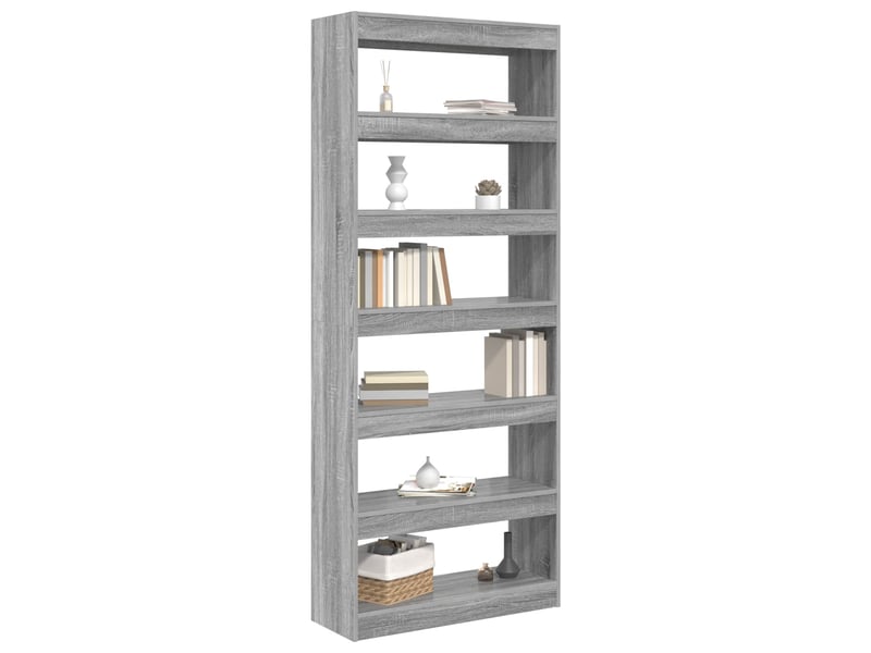  Bibliothèque 6 niveaux, armoire à livres 80 x 30 x 198 cm bois d'ingénierie shl6444  - Conforama C