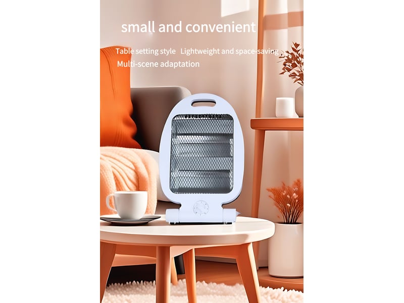  Petit chauffage d'appoint portable, chauffage soufflant d'intérieur, modèle de bureau à économie d'énergie, blanc  - Conforama E