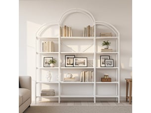 Bibliotheque coloris  blanc 5 étagère(s) <strong>MERAX</strong> <strong>bibliothèque blanc</strong> - 170 cm x 190 cm