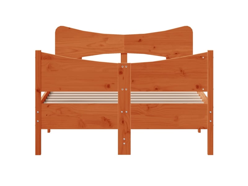  Lit double- lit adulte -  cadre de lit sans matelas  marron 120x190cm bois pin massif  - Conforama C