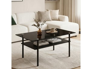 Table basse rectangulaire coloris noir LPOSPI - 57.7 cmx97.7 cm