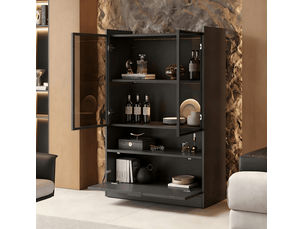 Vitrine coloris noir <strong>VIVRYN</strong> <strong></strong> - 80 cmx120 cm