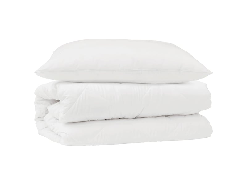  Ensemble de duvet avec oreiller 2 pcs - couette blanc microfibre  - Conforama A