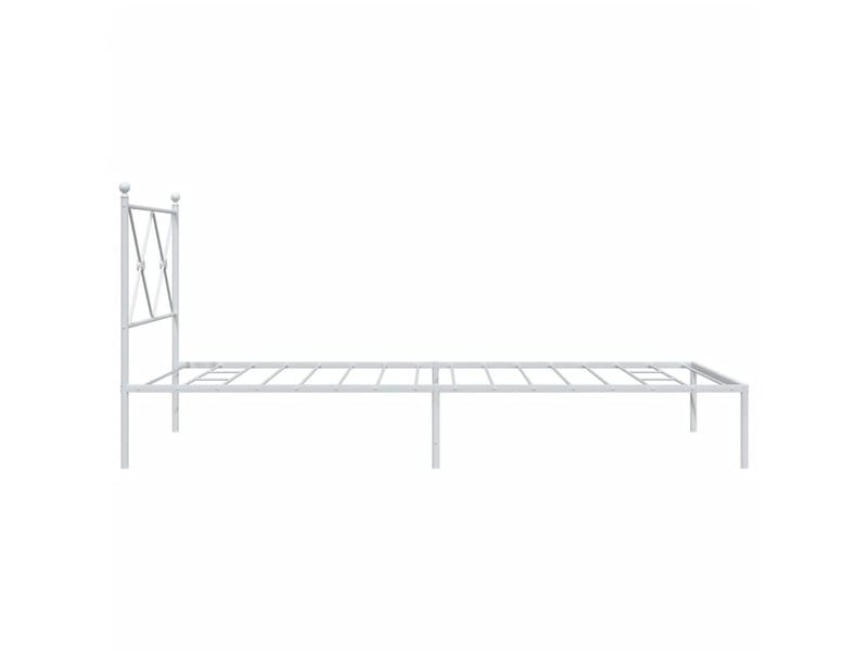  Lit simple- lit adulte -  cadre de lit métal sans matelas et tête de lit blanc 100x200 cm  - Conforama D