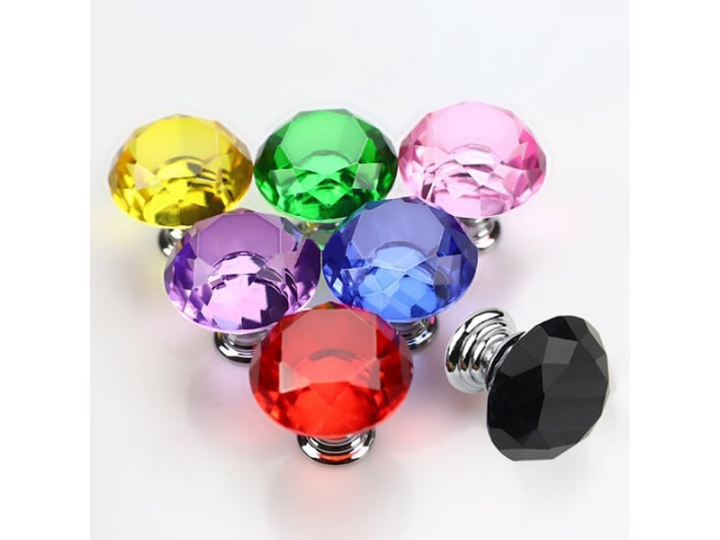  Poignée de meuble en verre noir de 30 mm, style glamour  - Conforama E