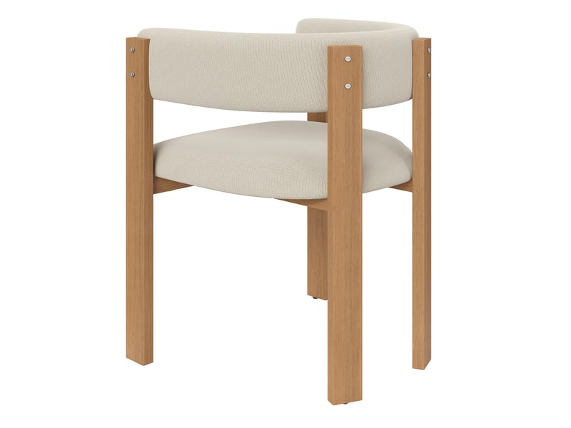  Lot de 6 chaises de salle à manger 47x48x72.5 cm dossier ergonomique métal beige et naturel  - Conforama D