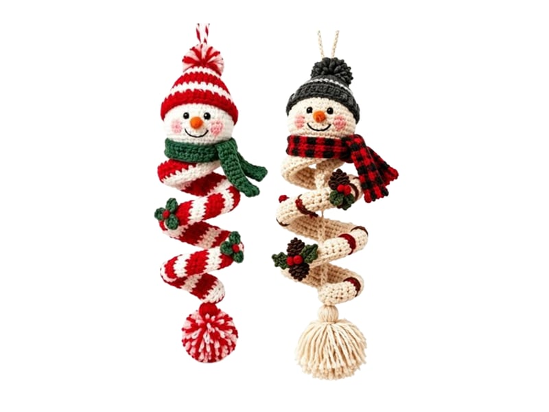  Lot de 2 kits diy crochet bonhomme de neige en spirale – pour débutants, ornements de noël à réaliser soi-même-style 7  - Conforama A