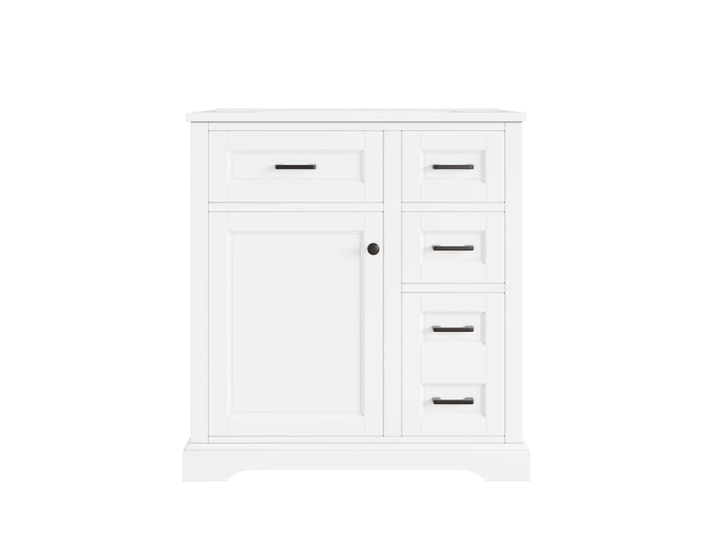  Meuble sous-vasque sur pied avec vasque en céramique blanc 76 x 47 x 82 cm  - Conforama A