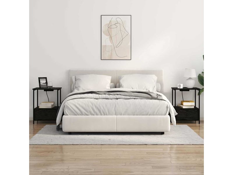  Table de chevet - cabinet de chevet - table de nuit 2 pc chêne noir 42 x 41 x 56 cm  - Conforama C