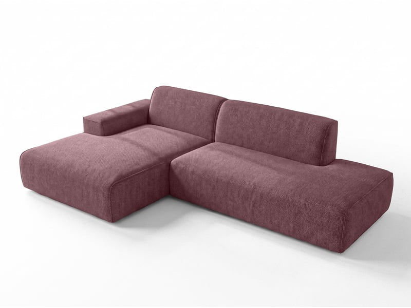  Canapé d'angle moderne didim duo, 288 cm, couleur rose, revętement en chenille g Didim Duo - Conforama A