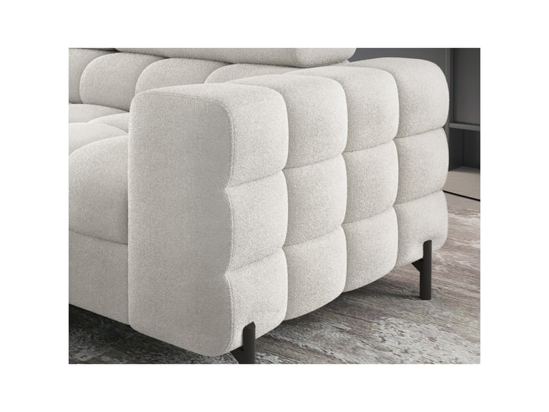  Canapé ferrum blanc alpin convertible 5 places angle gauche méridienne confort 276x93x200cm  - Conforama D