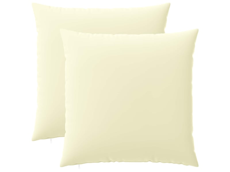  Lot de 2 housses de coussin heerlen crème 80 x 80 cm polyester cf49438  - Conforama A