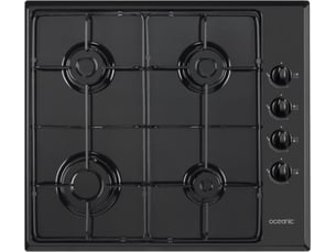 Plaque de cuisson gaz oceanic 4 foyers email noir allumage electrique 3000 w 58 x 51 cm
