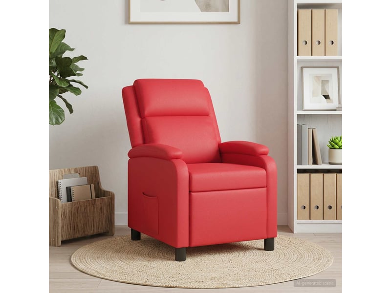  Vidaxl fauteuil inclinable rouge simili cuir  - Conforama B