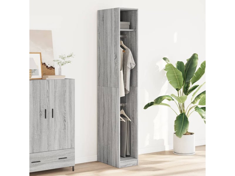  Garde-robe, armoire de rangement sonoma gris 30x50x200 cm bois d'ingénierie shl23236  - Conforama C