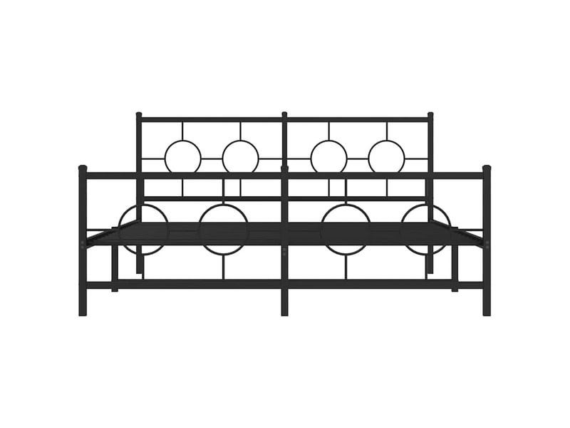 Lit double- lit adulte - cadre de lit métal sans matelas avec pied de lit noir 150x200cm - Conforama D