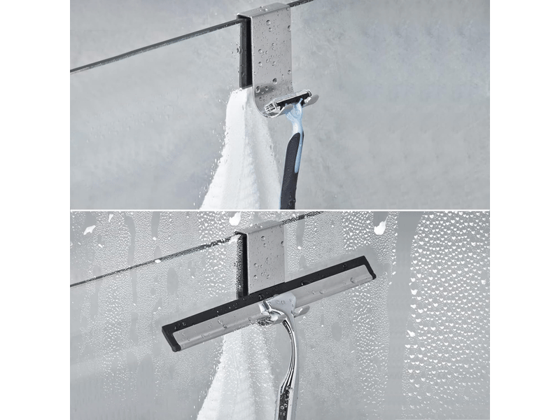  Crochets pour serviettes de douche, lot de 2 crochets, crochets pour serviettes sans perçage (argenté avec antidérapant)  - Conforama D