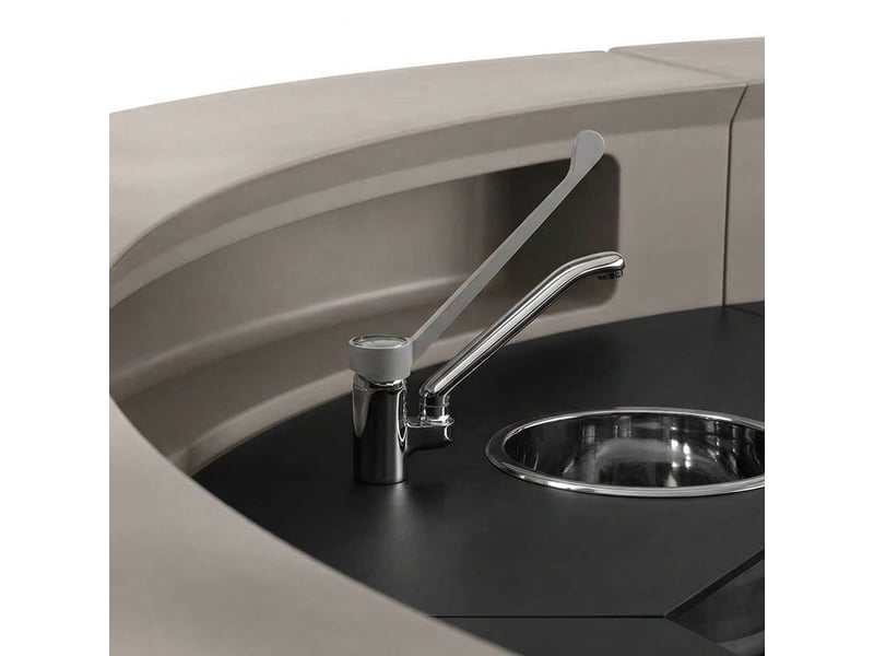  Comptoir de bar professionnel avec évier intégré hangar anthracite - blanc  - Conforama C