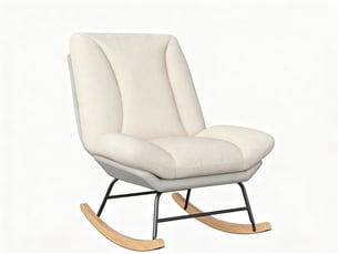 Fauteuil à bascule 5 positions – fauteuil à bascule inclinable – housses amovibles – accoudoirs confortables – lin beige – 62x90.5x100 cm