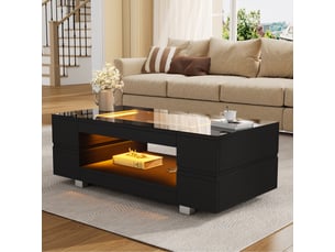 Table basse rectangulaire coloris noir <strong></strong> <strong></strong> - 50 cmx100 cm
