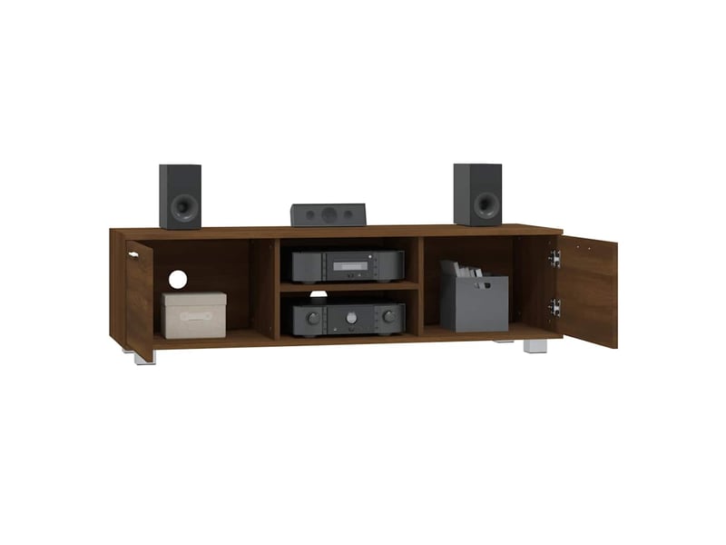  Meuble tv - banc tv - meuble de rangement chêne marron 140x40,5x35 cm bois d'ingénierie  - Conforama C