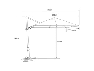 Axi nyra parasol déporté rectangulaire avec pied de parasol, 200 x 300 cm, anthracitebeige | pour le jardin terrasse avec armature thermolaquée | housse de protection inclus