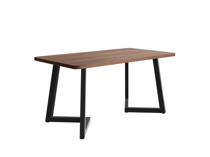 Table à manger rectangulaire effet noyer 117 x 68 cm, pieds en métal noir, style moderne - Conforama D