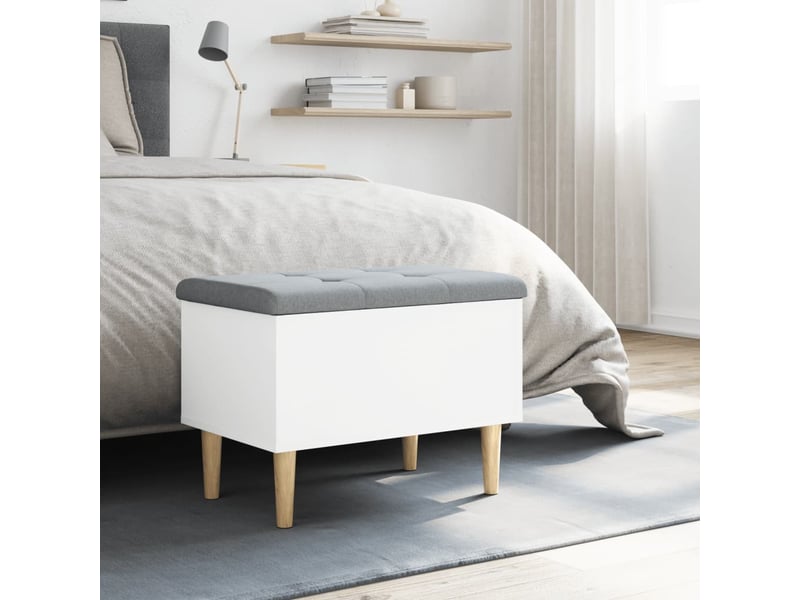  Banc chambre, banc de rangement blanc 62x42x46 cm bois d'ingénierie  - Conforama C