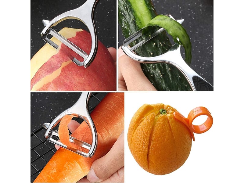  Eplucheur pomme de terre - éplucheur en métal pour carottes, aubergines, poires, mangues et concombres  - Conforama D