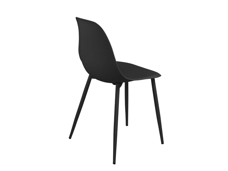  Lot de 4 chaises de cuisine nova noires avec assise en plastique et pieds métal 657-NOVA - Conforama R