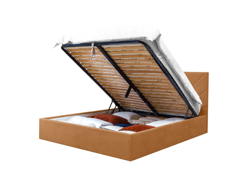  Bobochic lit coffre romane orange 180x200 ROMANE - Conforama C