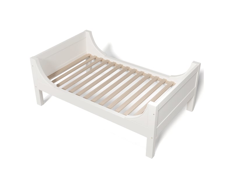 Lit superposé enfant 90x200cm, échelle réversible, 2 lits séparables, en747, bois mdf métal, blanc, sans matelas - Conforama E
