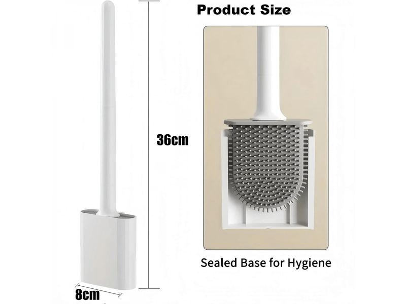  Brosse wc avec support, brosse wc flexible en tpr, sans perçage. Fixation murale ou sur pied (noir et blanc).  - Conforama D